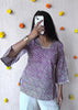 Purple leheriya short kurti