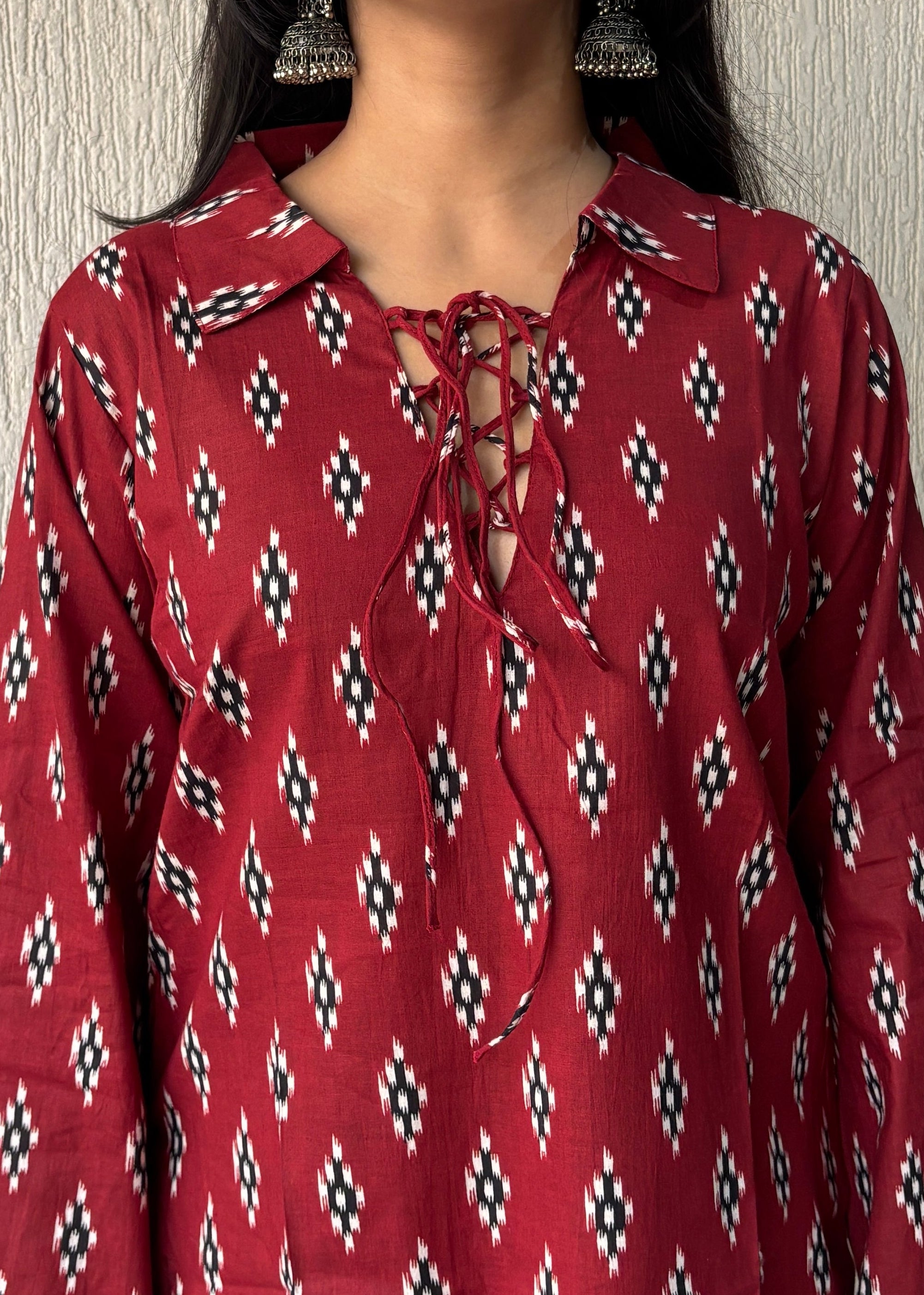 Red bossy short kurti