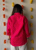 Pink dots oversized shirt