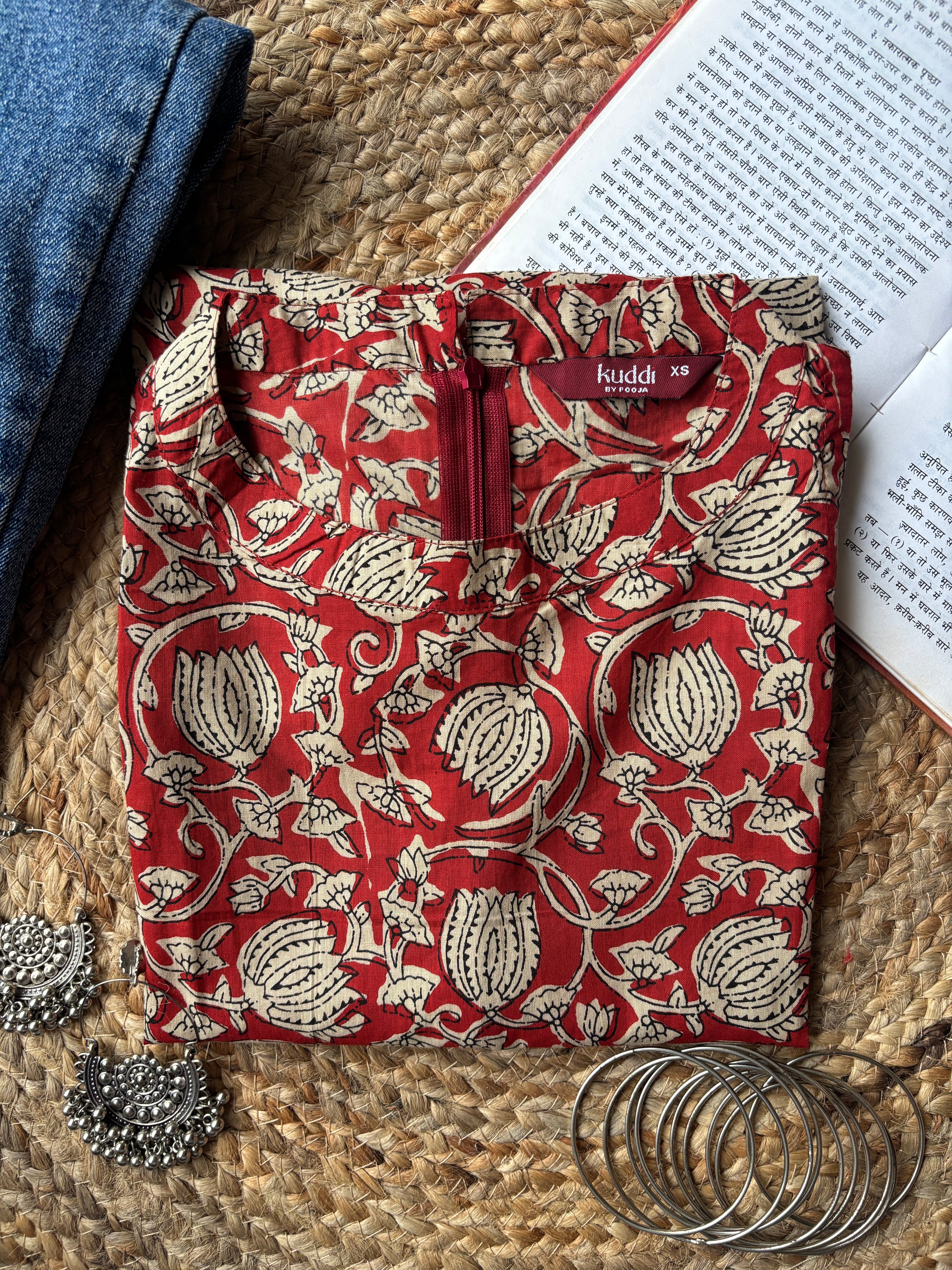 Lalpatra halterneck short kurti