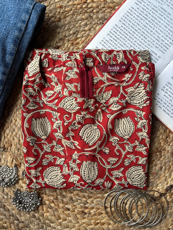 Lalpatra halterneck cotton short kurti