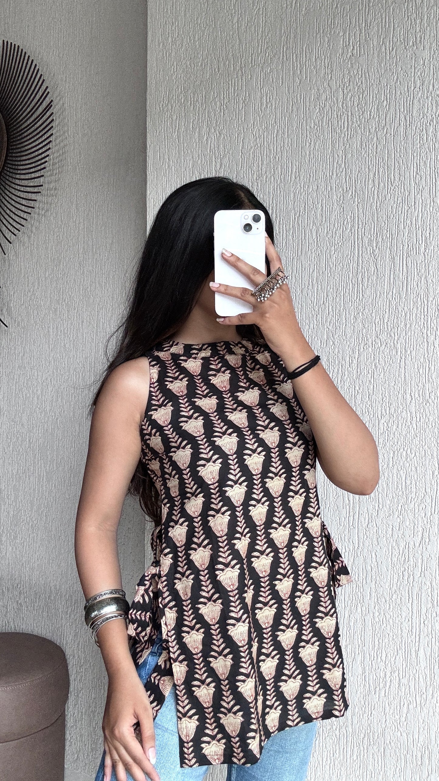 Black halterneck short kurti