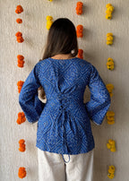 Neel bell Bandhani cotton short kurti