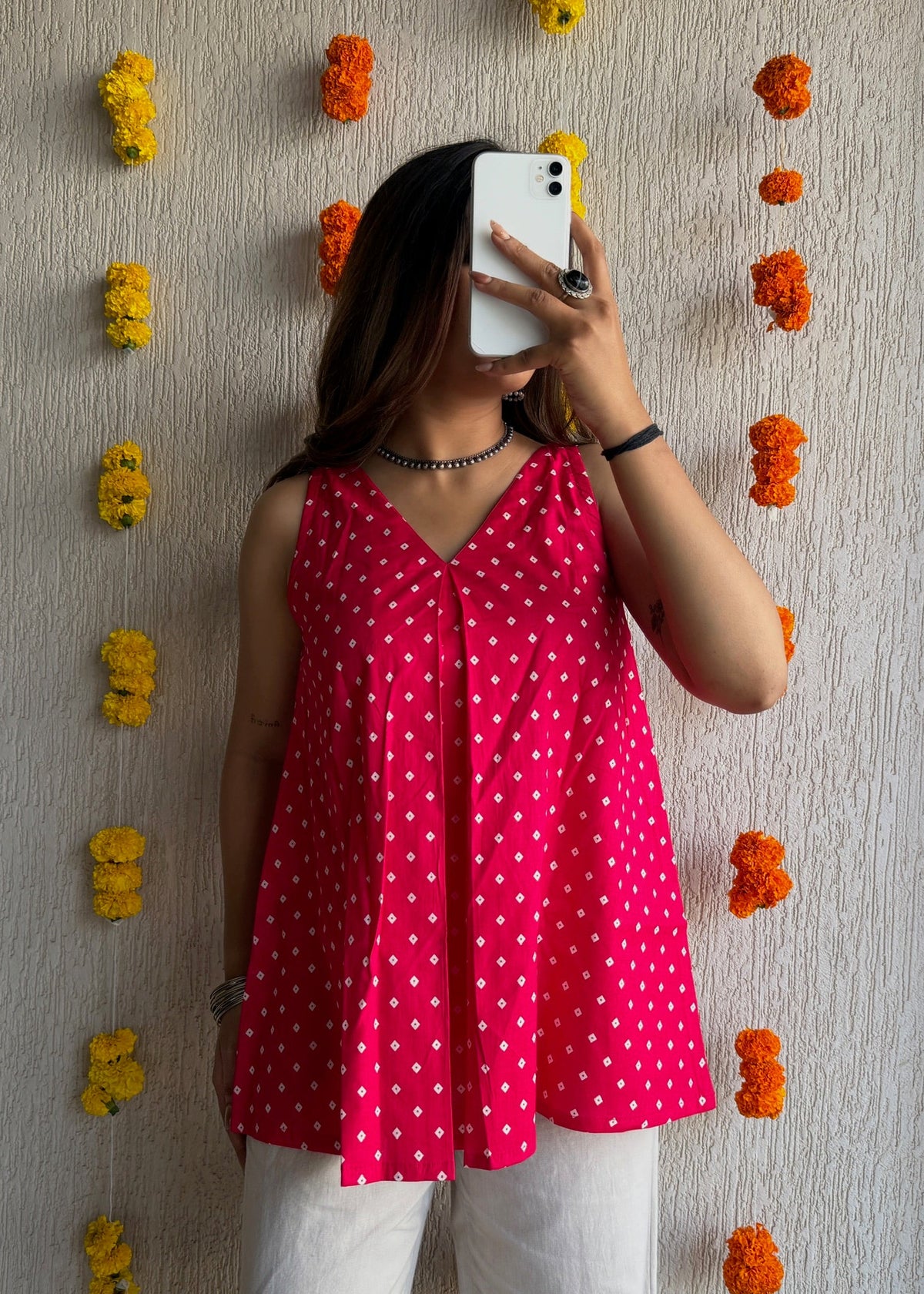 Rani Diamond cotton short kurti