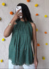 Green polka halterneck short kurti