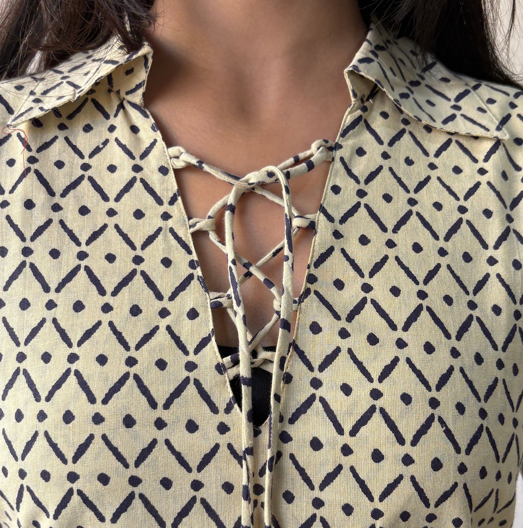 Beige bossy short kurti