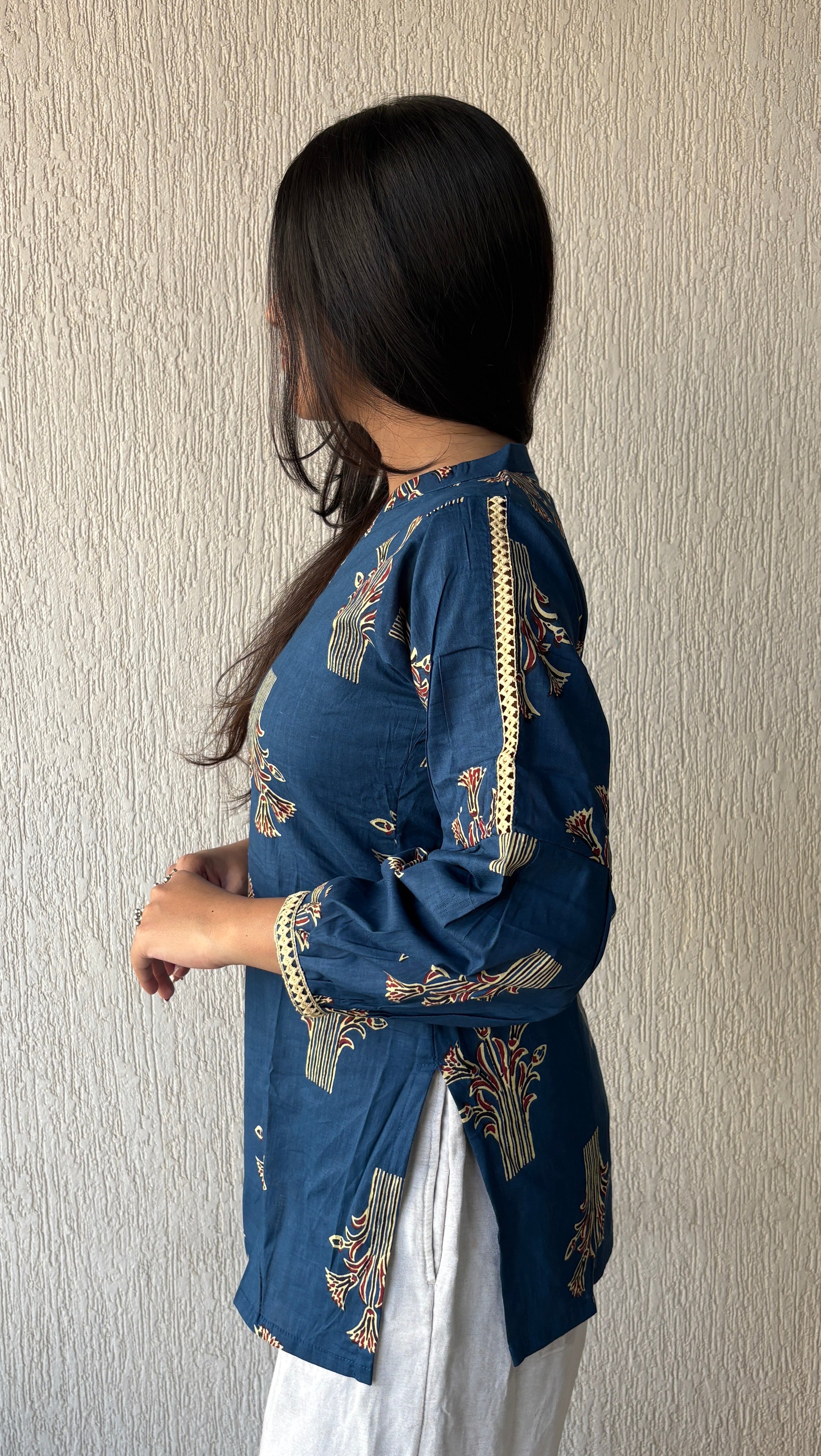 Dark teal Not so basic short kurti