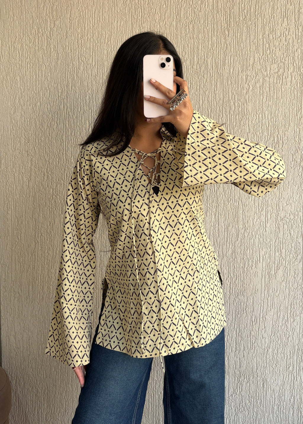 Beige bossy short kurti