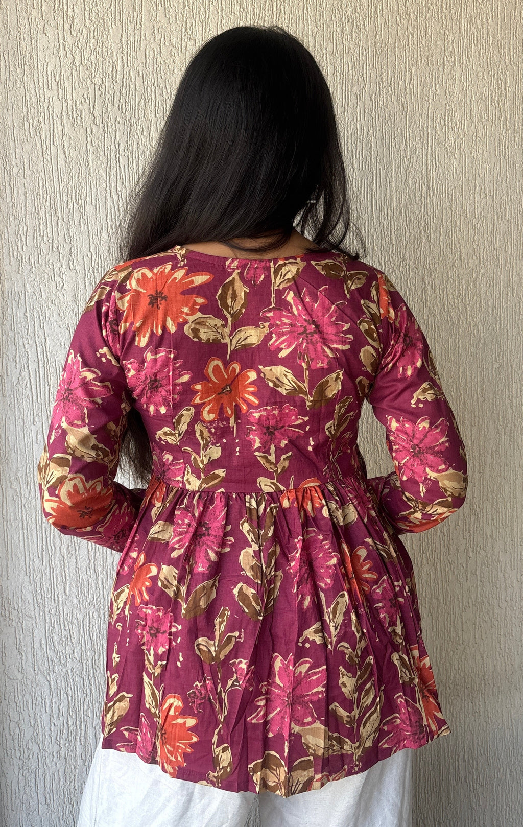 Berry peplum style short kurti