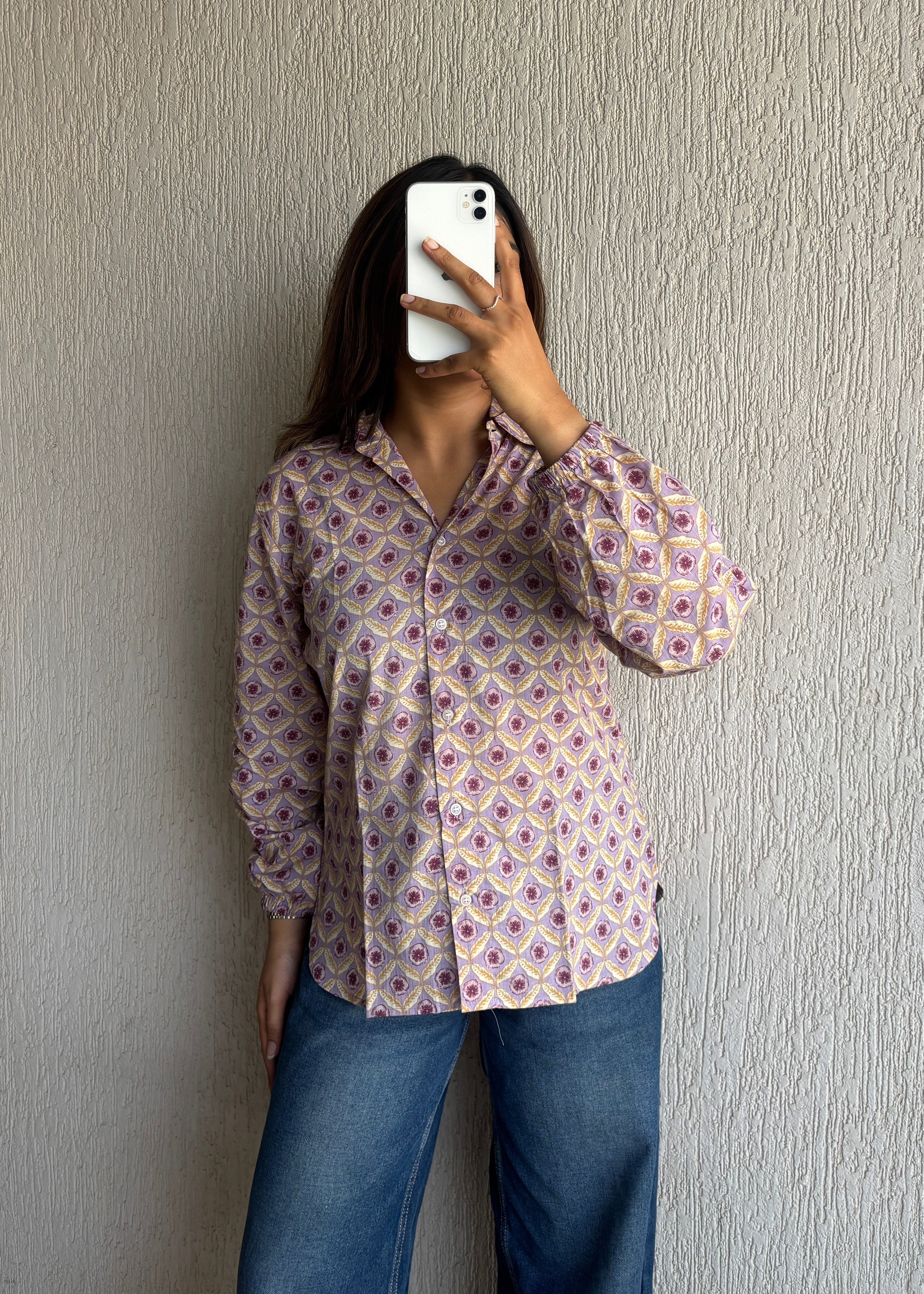 Lavender geometric shirt