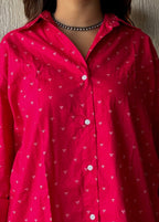 Pink dots oversized shirt