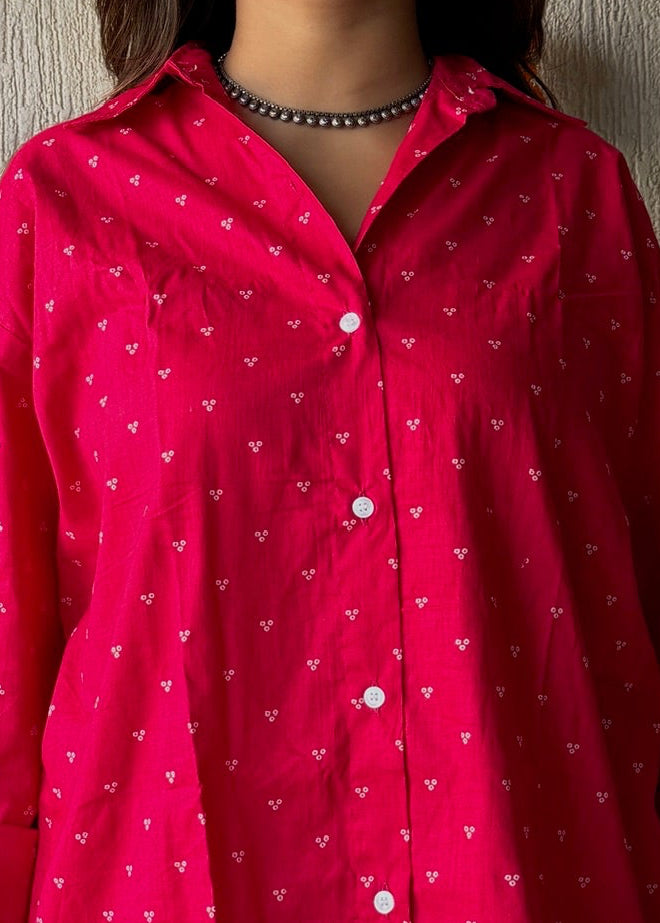 Pink dots oversized shirt