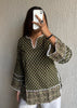 Heritage green cotton short kurti