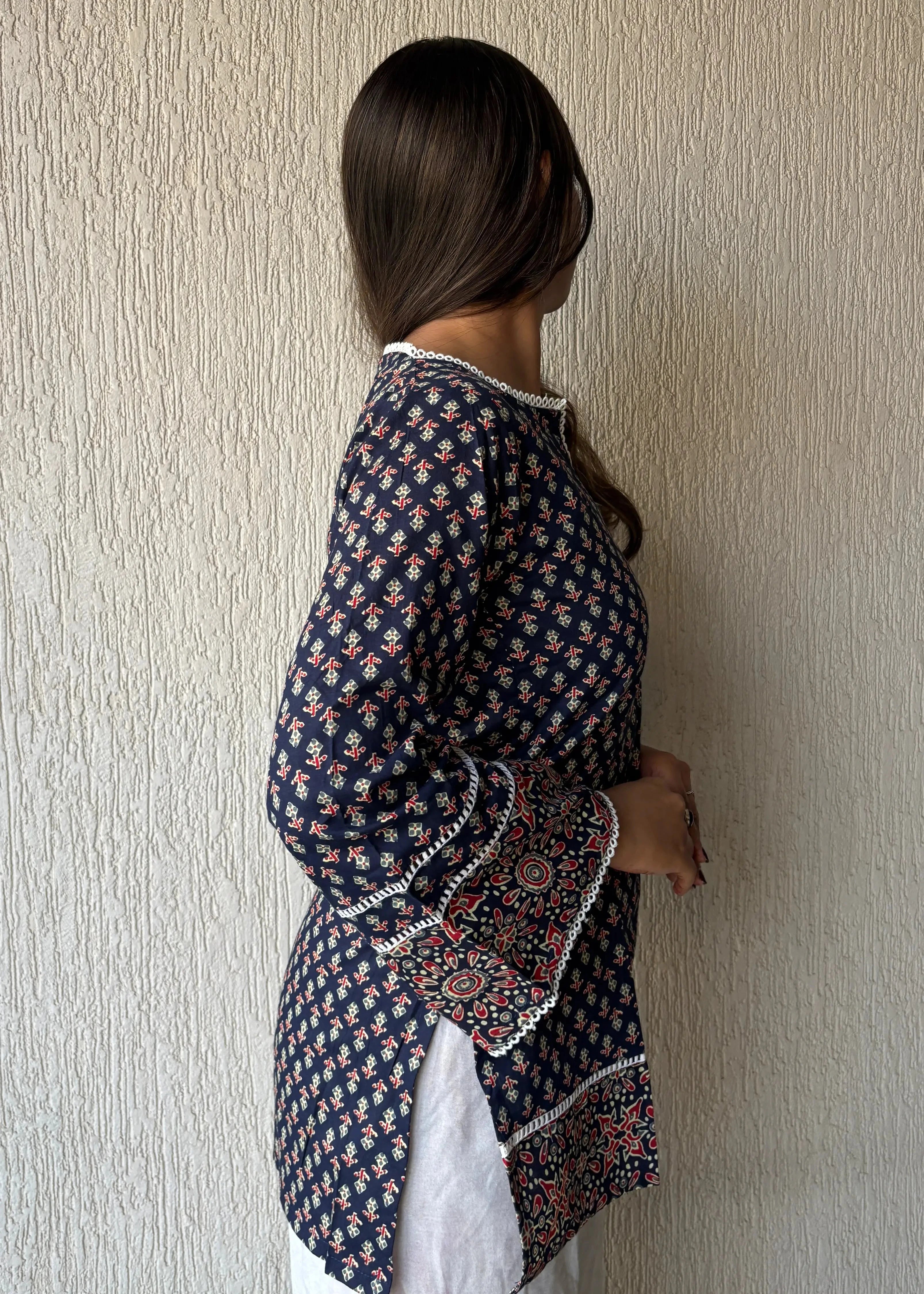 Heritage navyblue short kurti