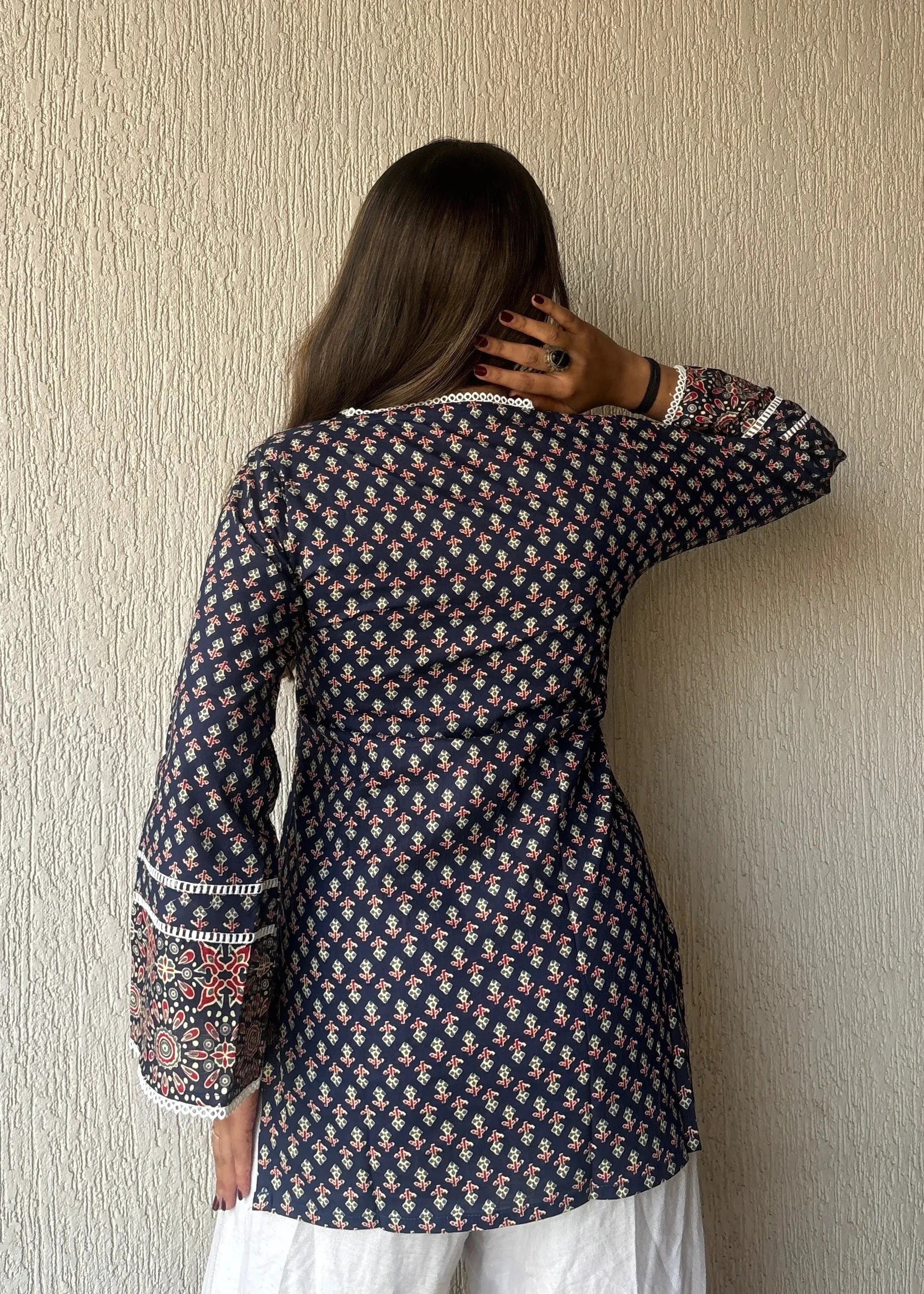 Heritage navyblue short kurti