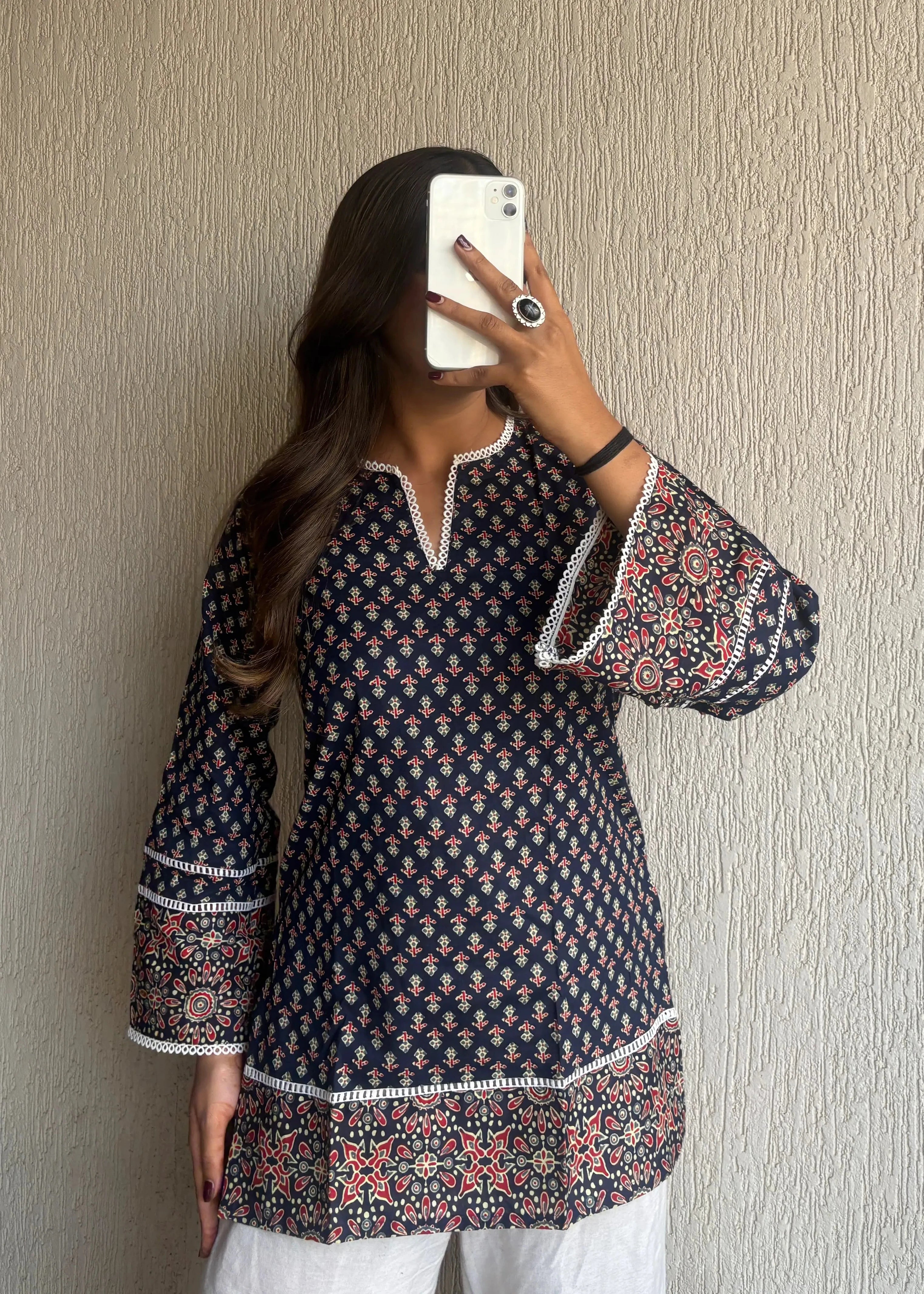 Heritage navyblue short kurti