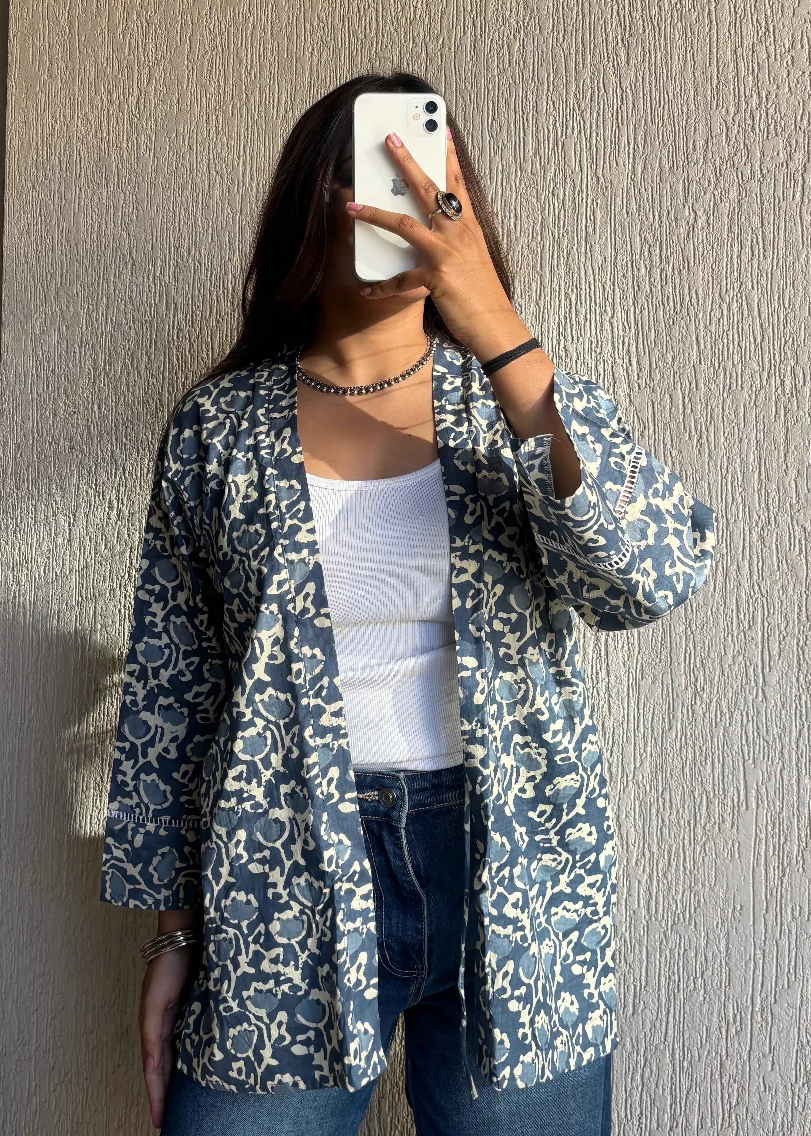 Floral oversized shrug