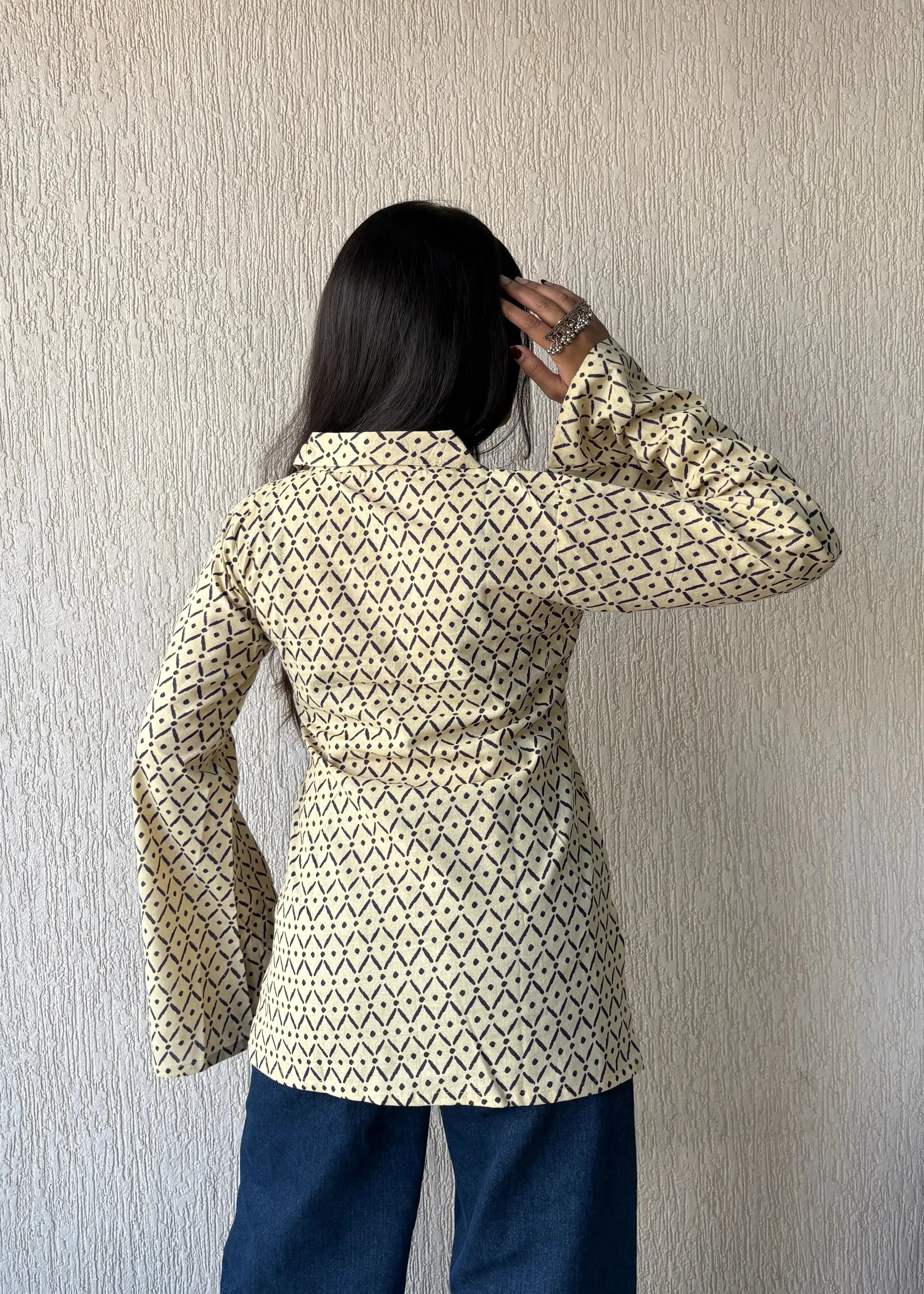 Beige bossy cotton short kurti