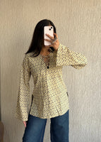 Beige bossy cotton short kurti