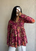 Berry peplum style cotton short kurti