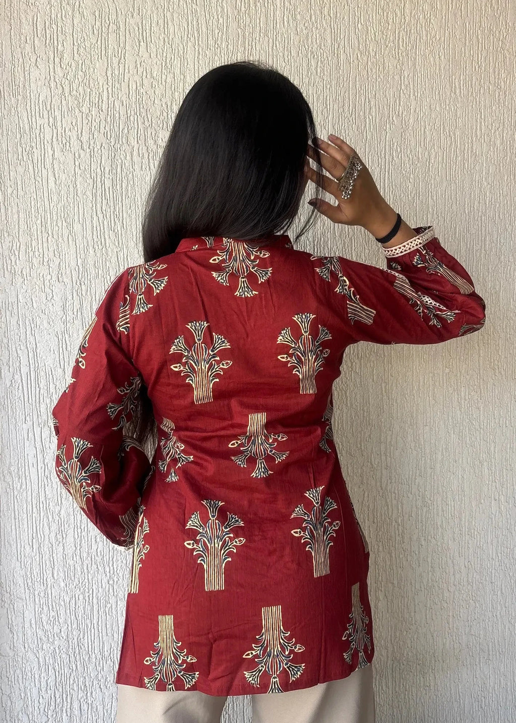 Maroon Not so basic cotton short kurti