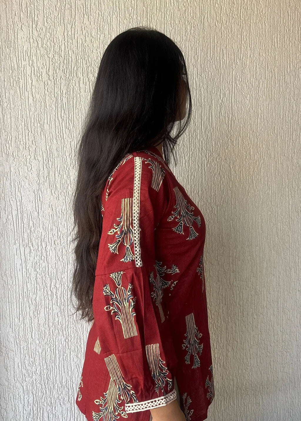 Maroon Not so basic cotton short kurti