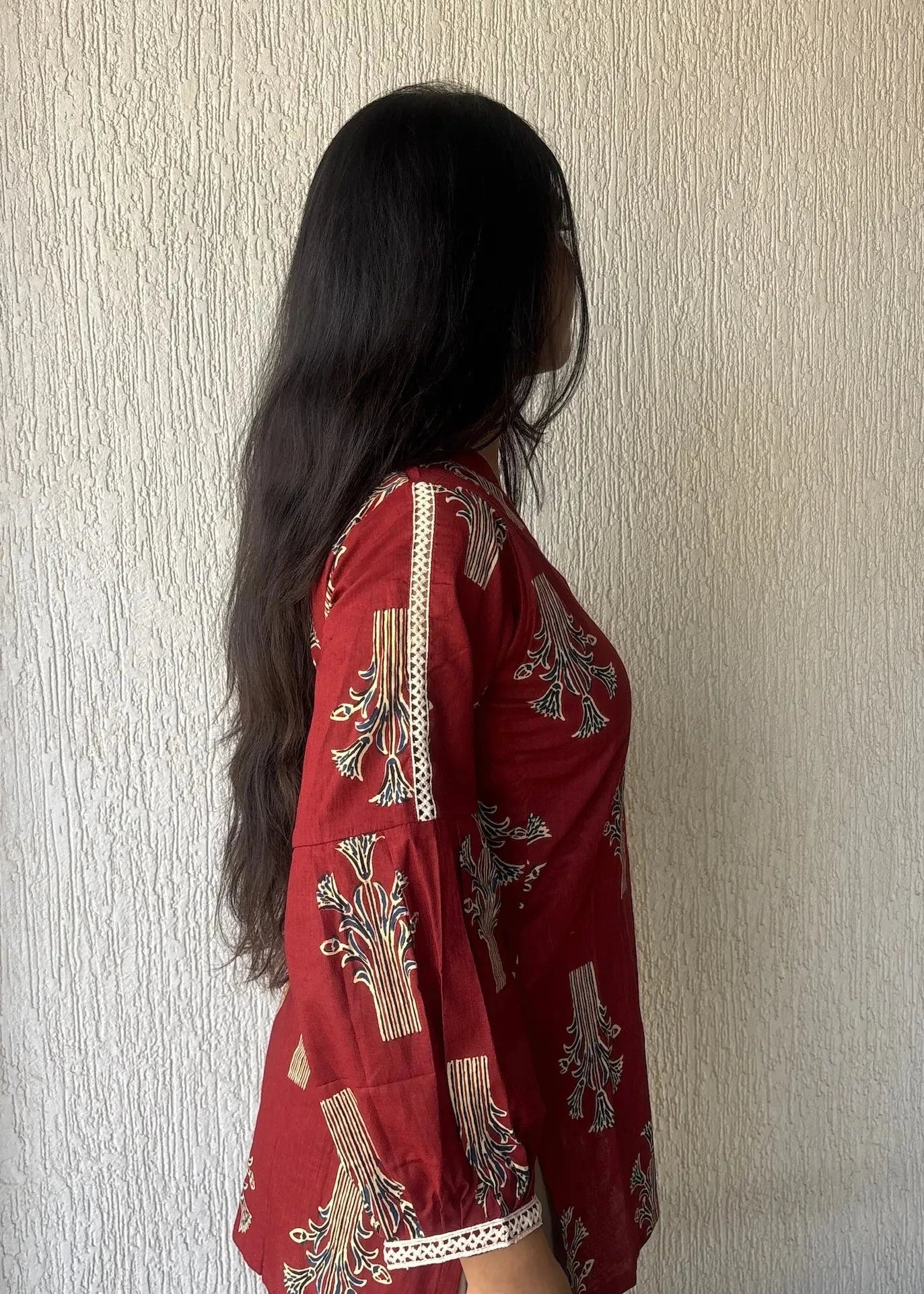 Maroon Not so basic cotton short kurti