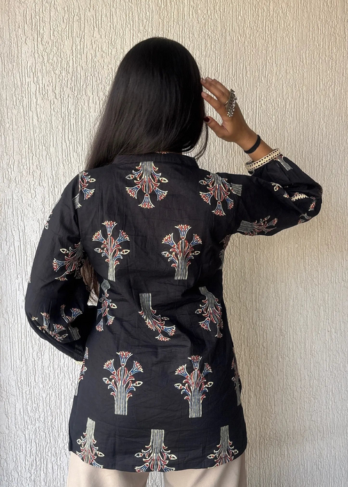 Black Not so basic cotton short kurti