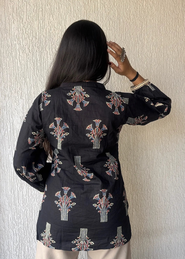 Black Not so basic cotton short kurti