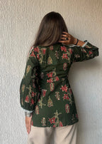 Green Not so basic cotton short kurti