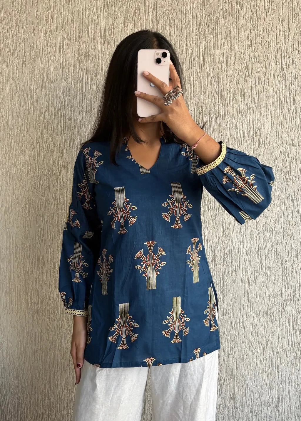 Dark teal Not so basic cotton short kurti