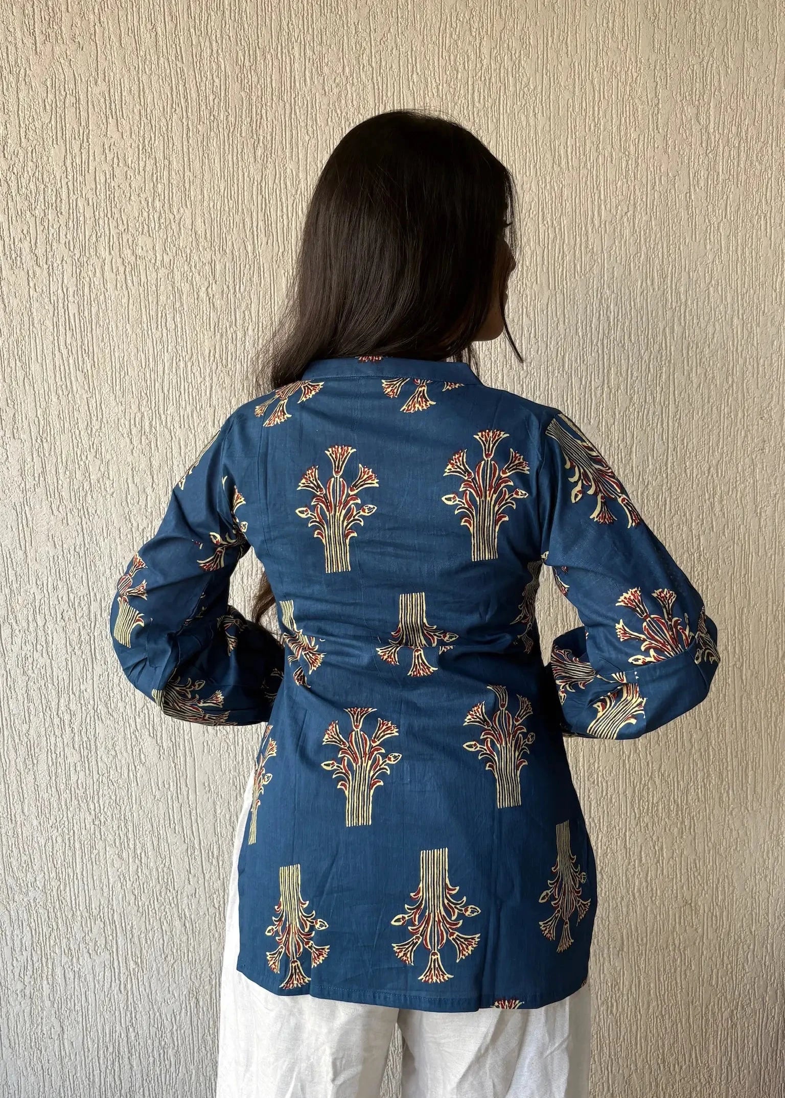 Dark teal Not so basic cotton short kurti
