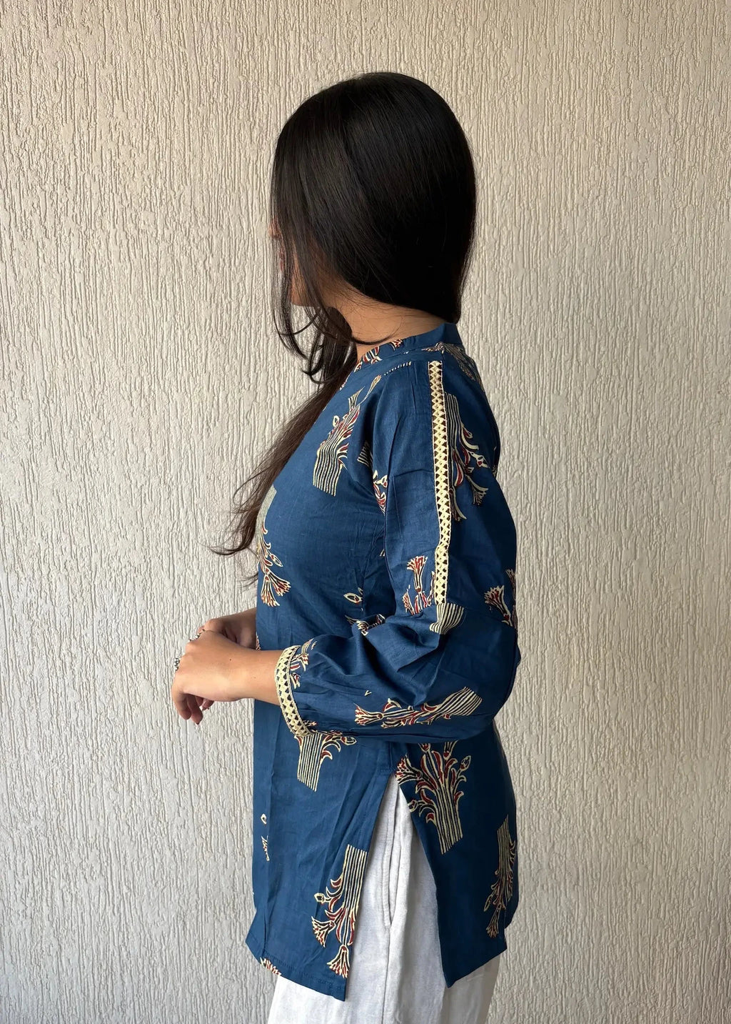 Dark teal Not so basic cotton short kurti