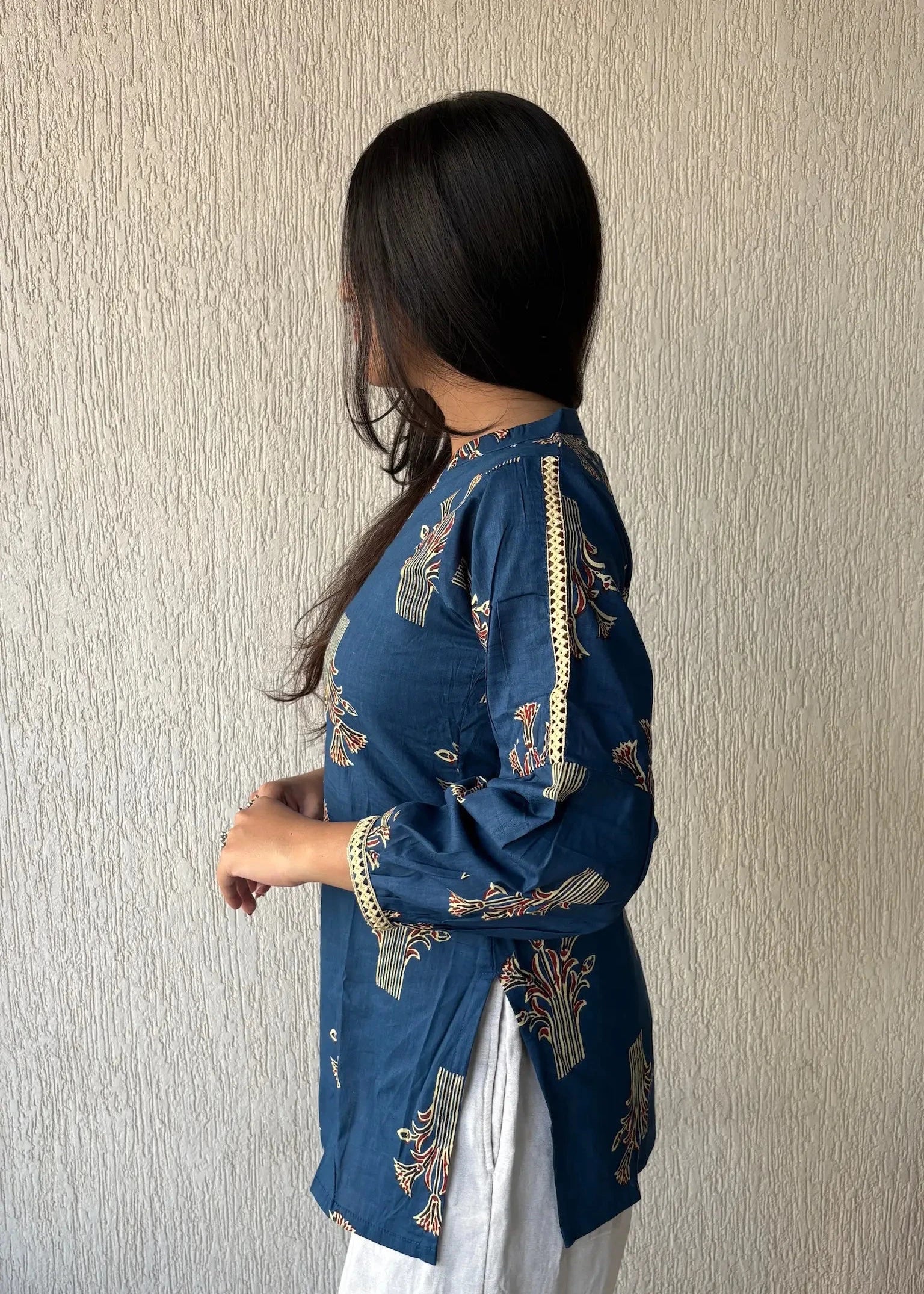 Dark teal Not so basic cotton short kurti