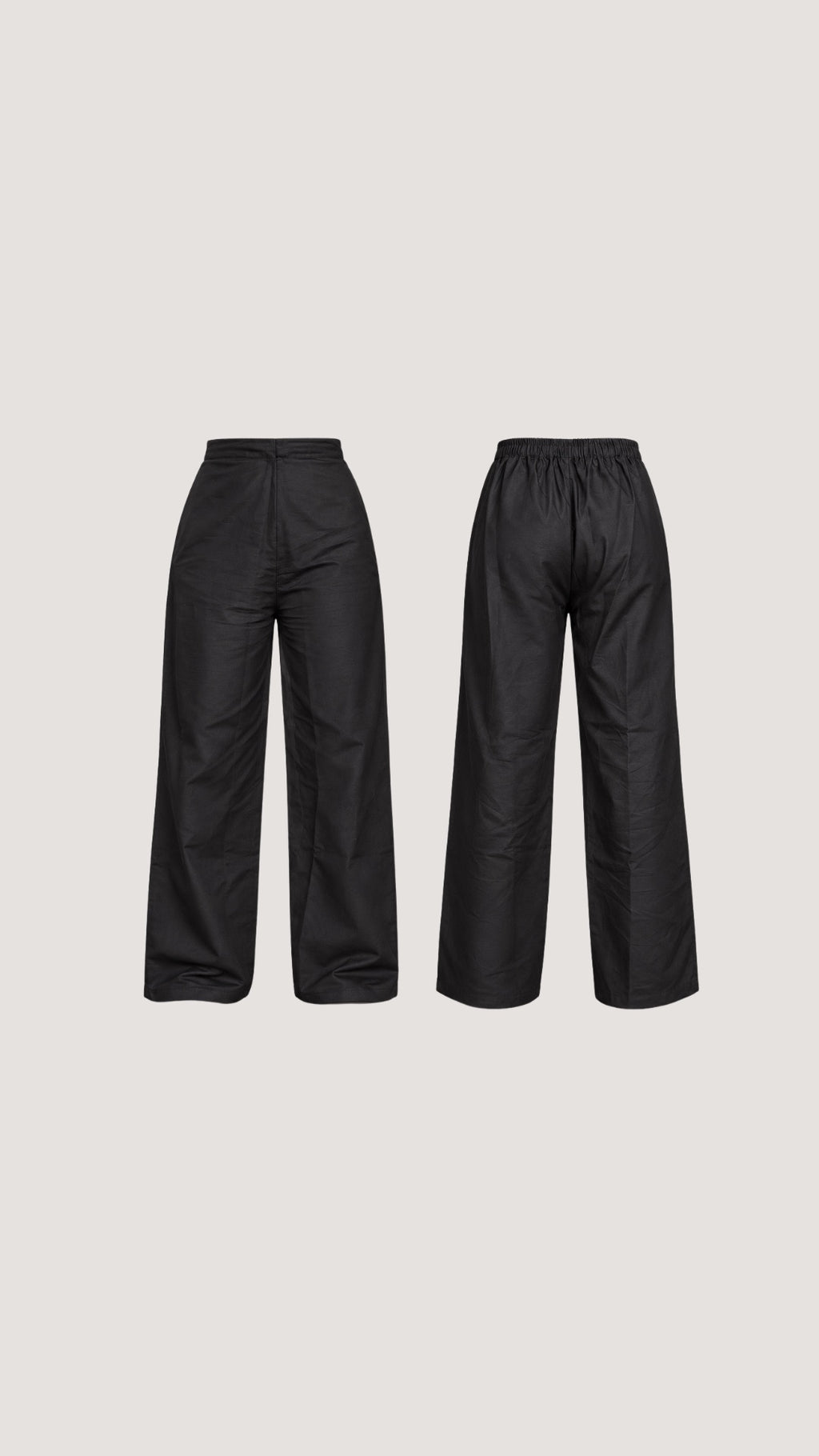 Black high waisted linen blend pants