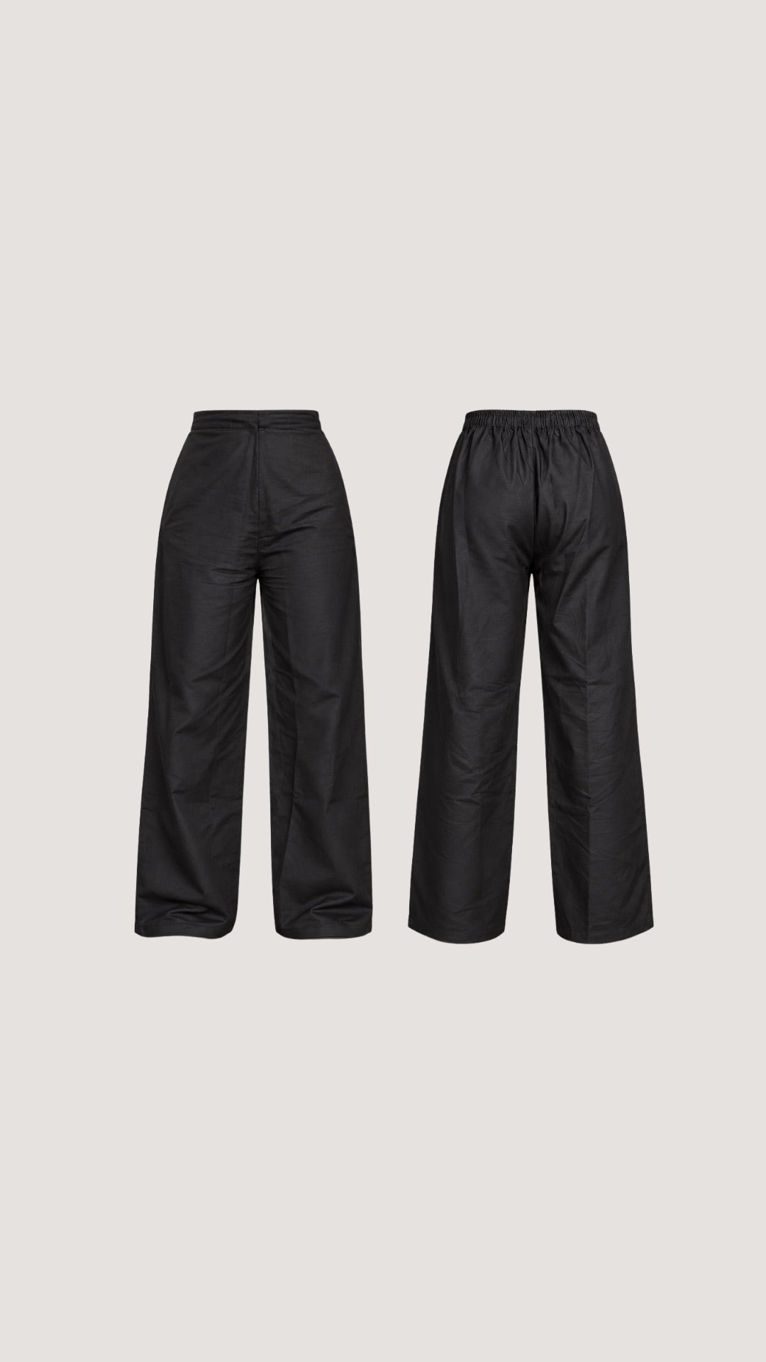 Black high waisted linen blend pants