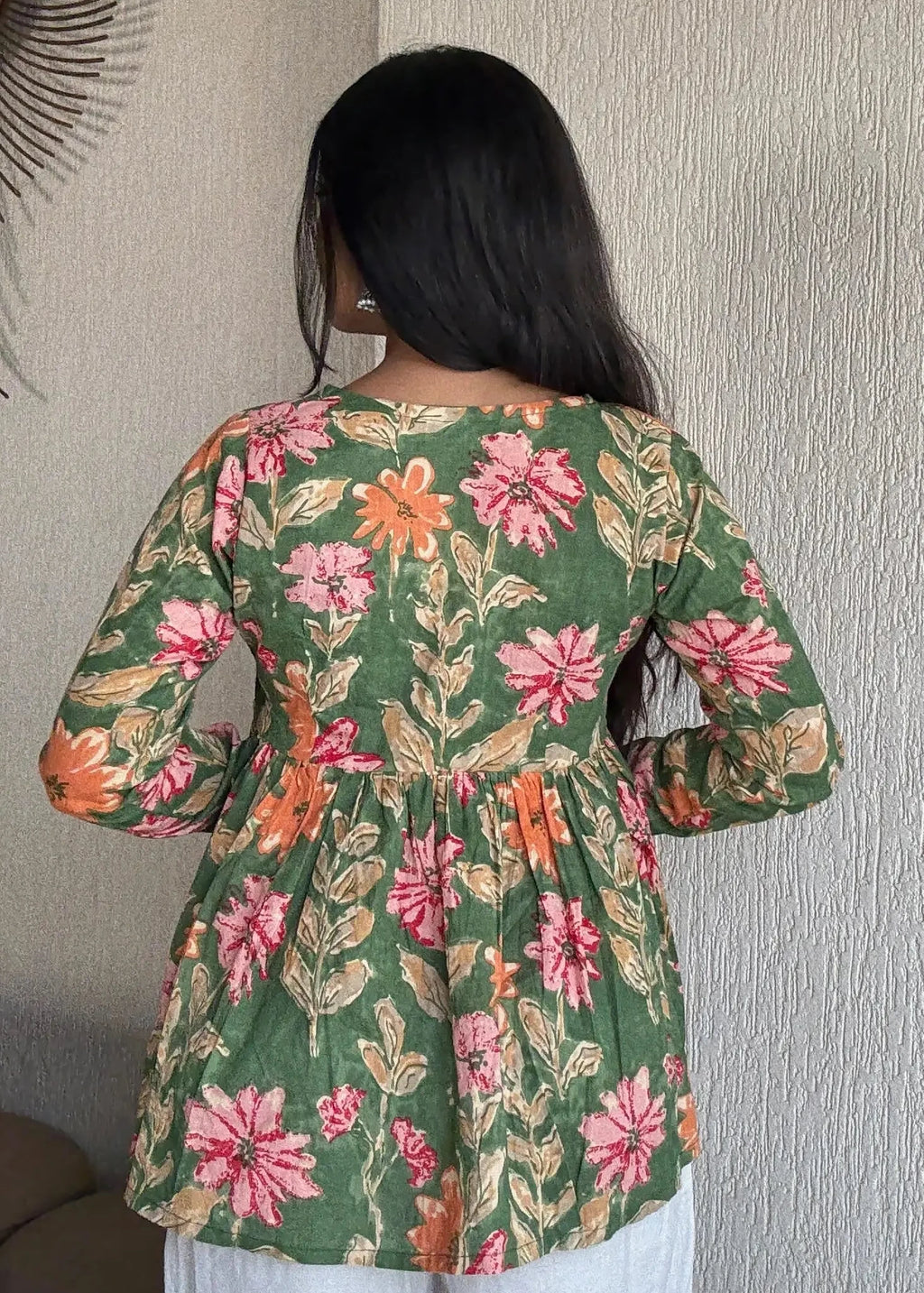 Garden peplum style cotton short kurti