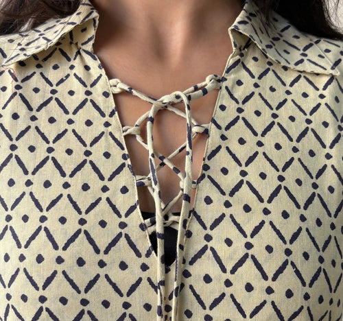 Beige bossy cotton short kurti
