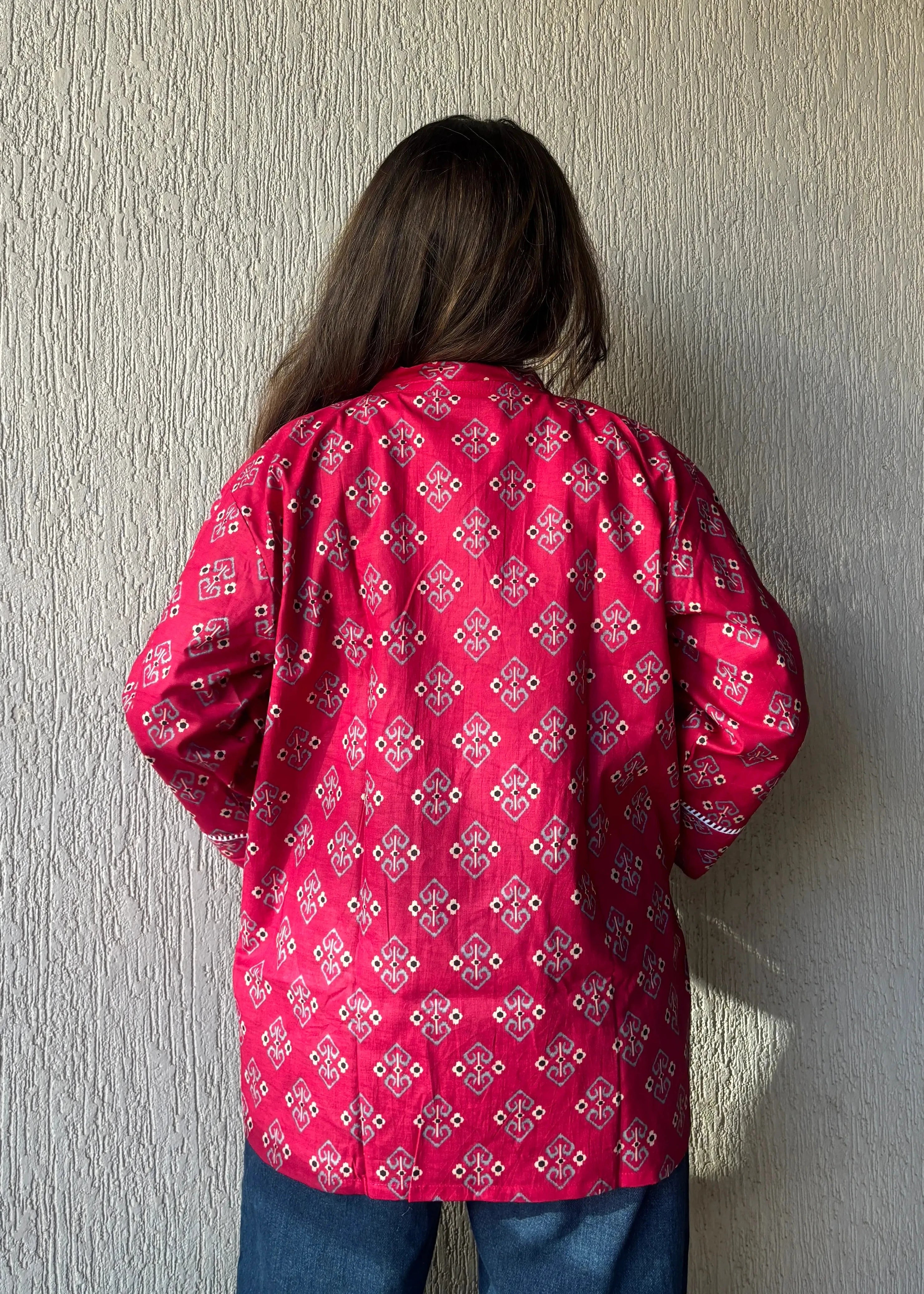 Pink oversized shrug