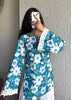 Teal bell sleeves cotton short kurti