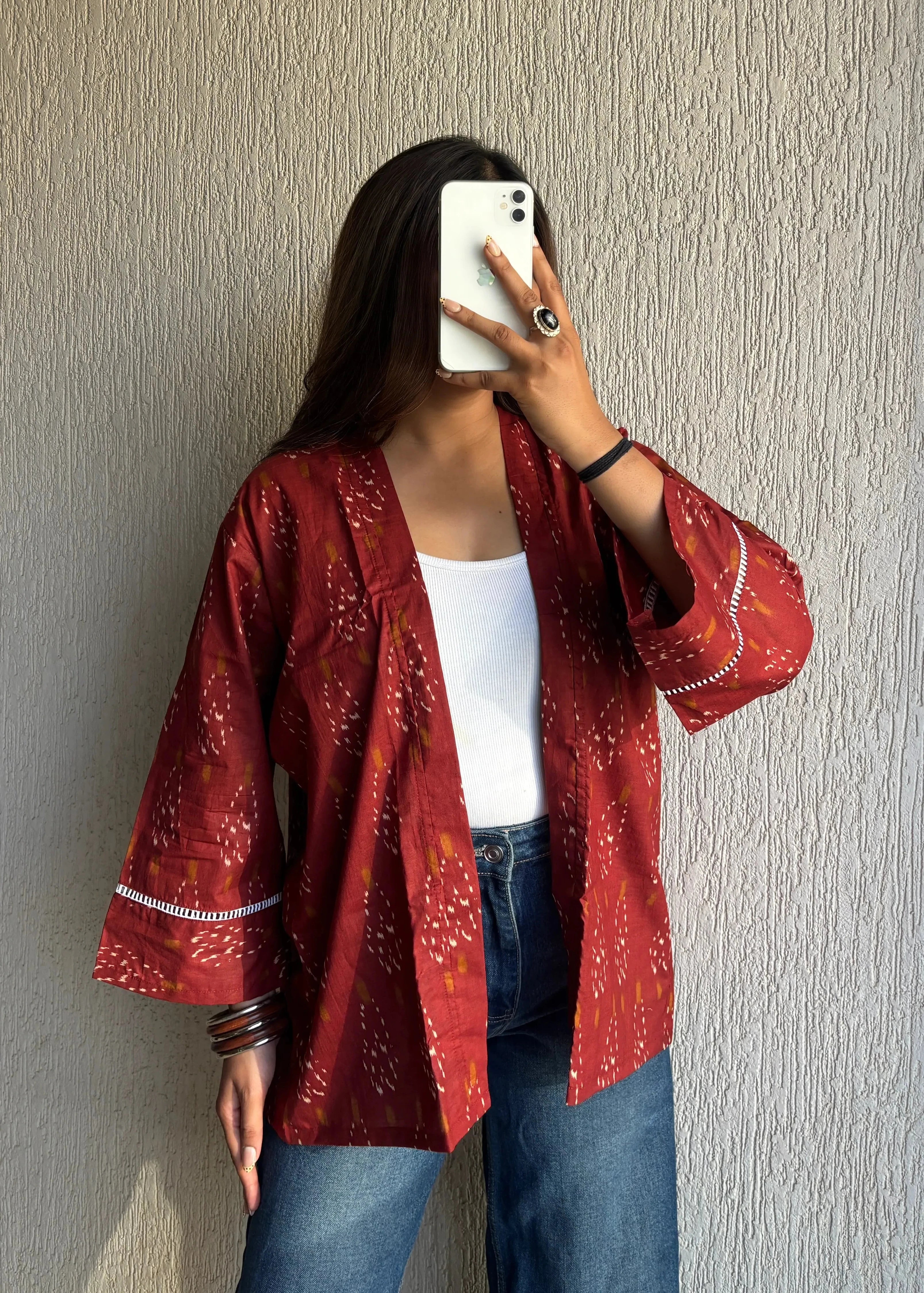 Rust oversized shrug