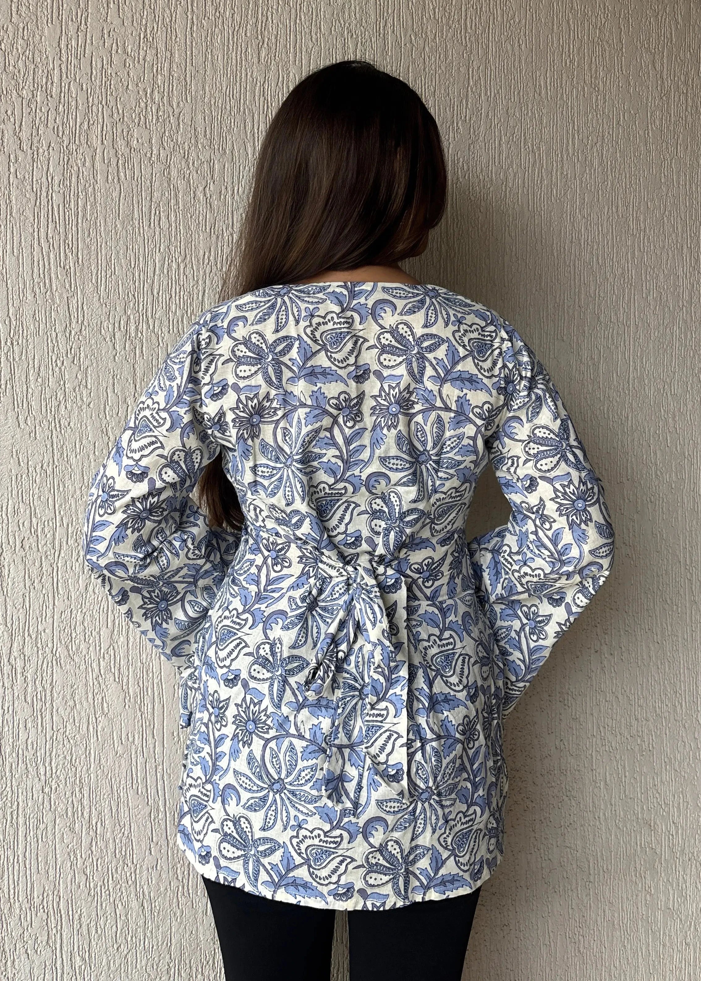 White base square neck cotton short kurti