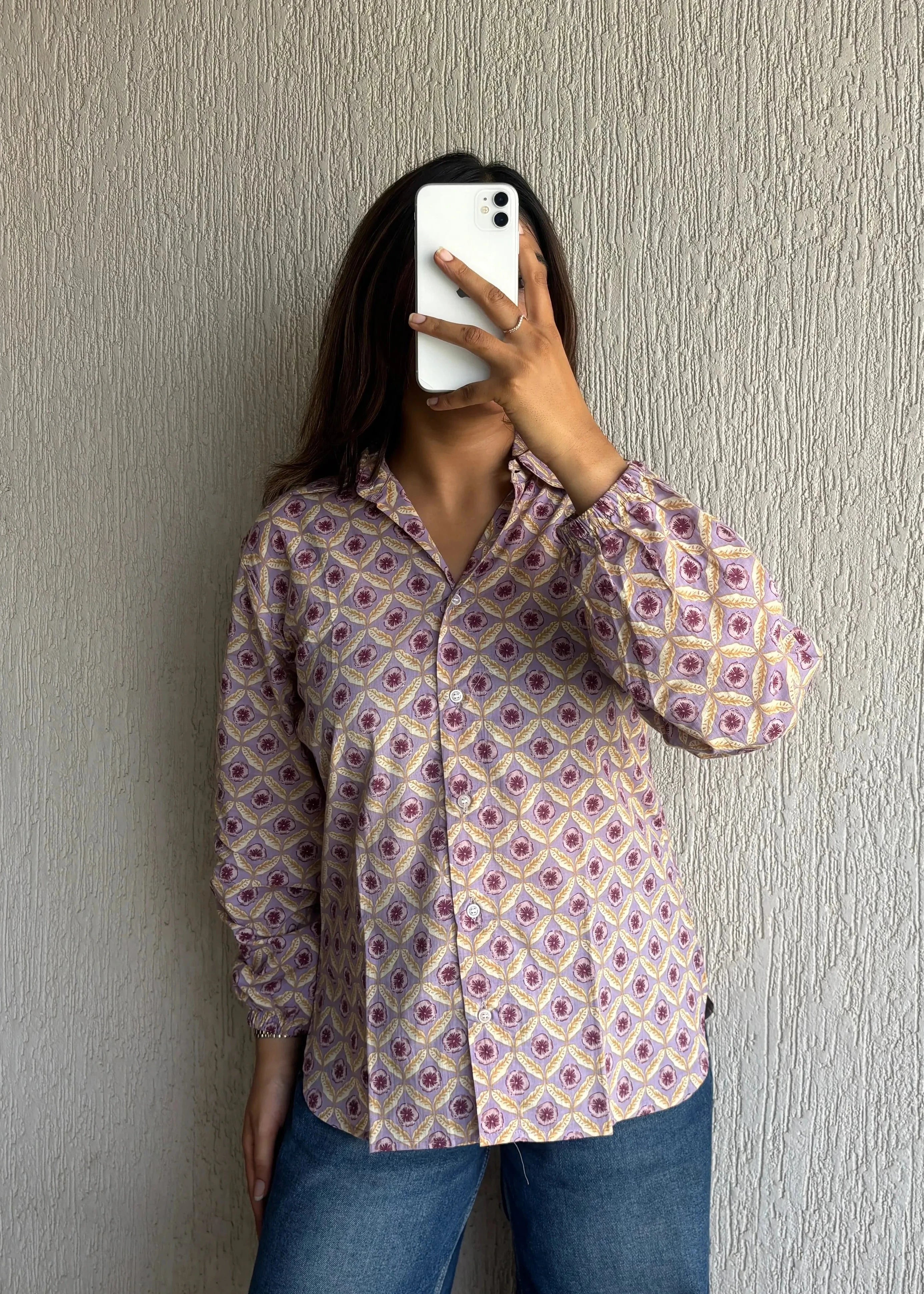 Lavender geometric shirt