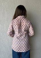 Lavender geometric cotton shirt