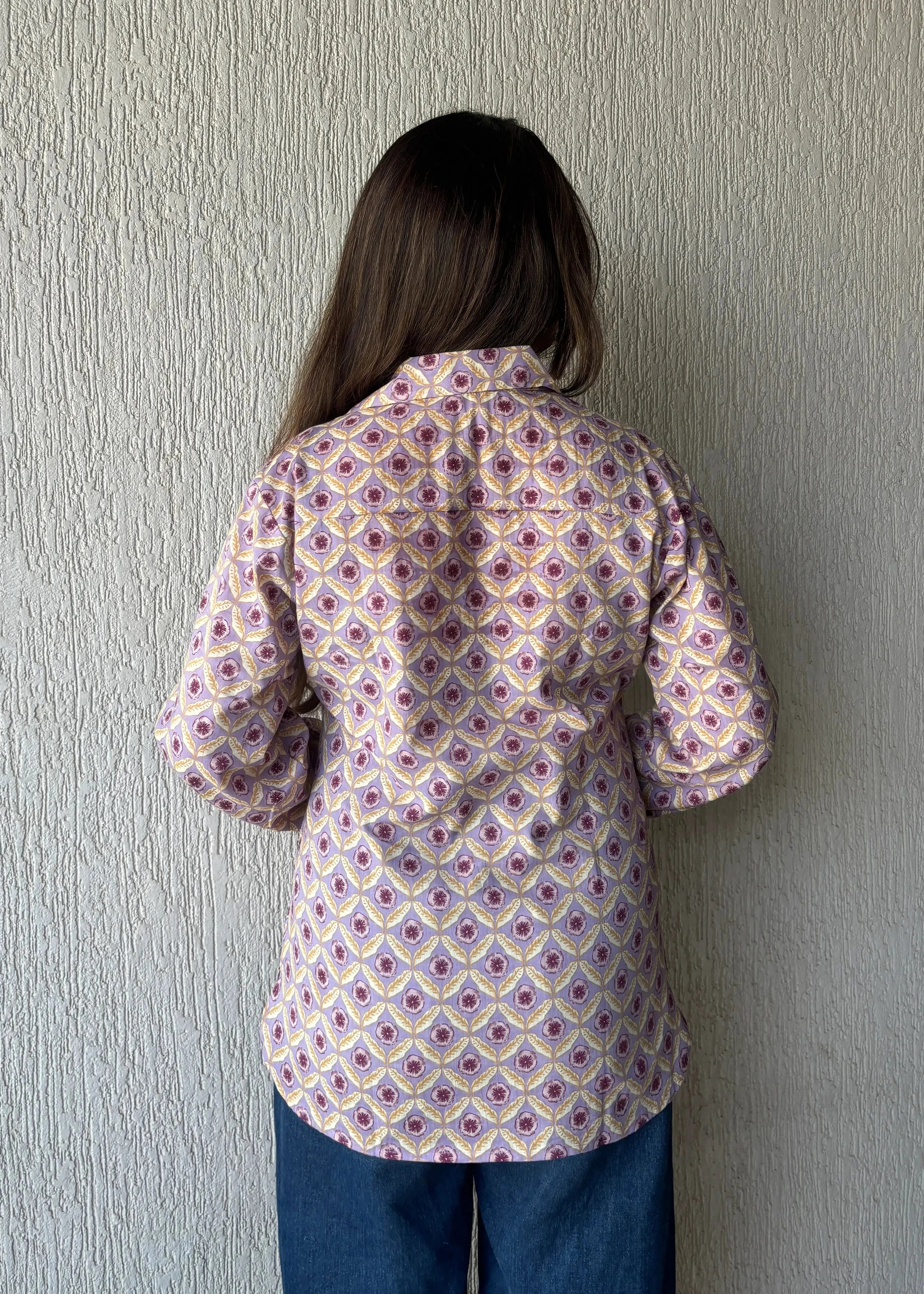 Lavender geometric shirt