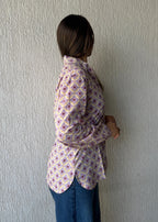Lavender geometric cotton shirt