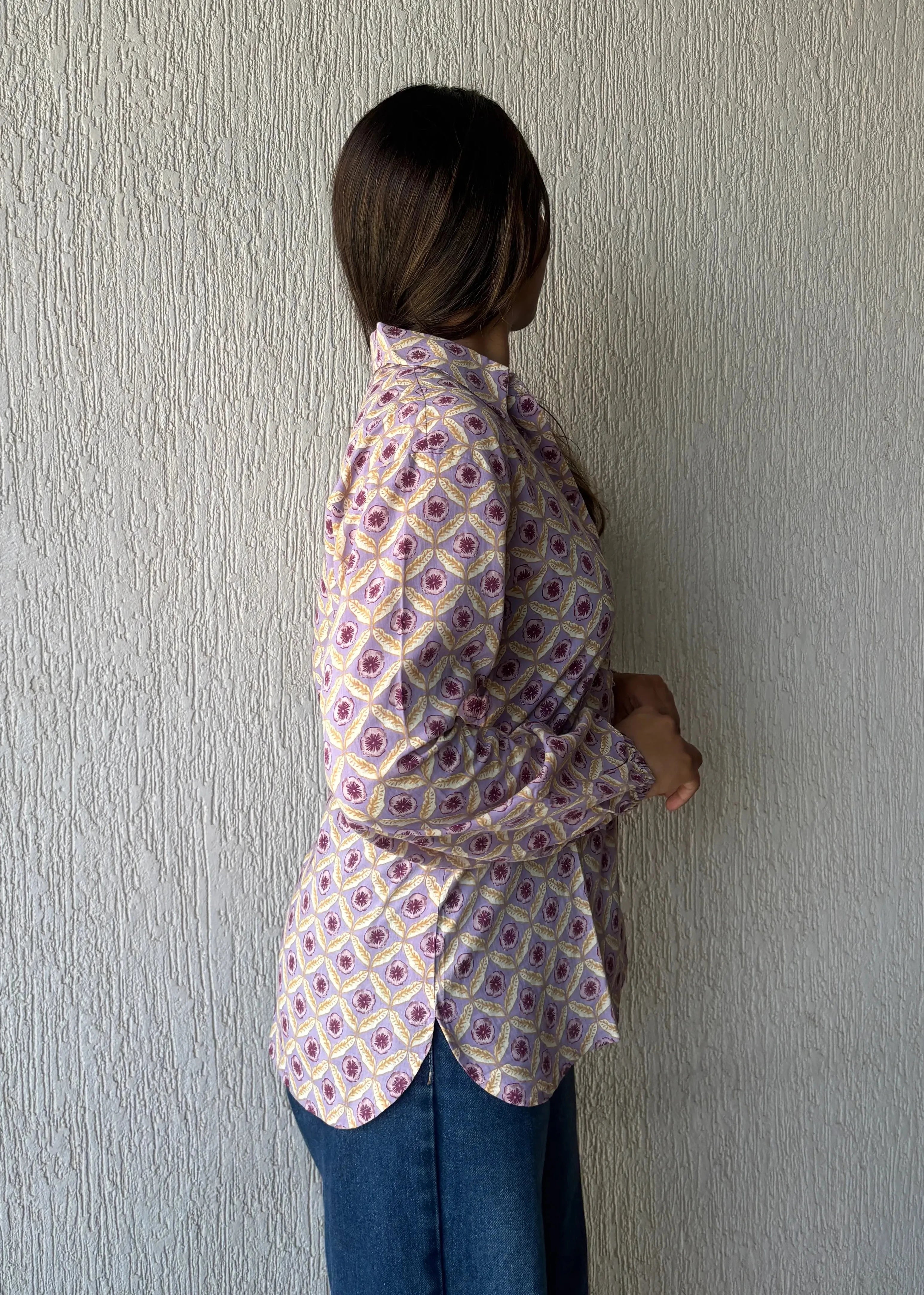 Lavender geometric shirt