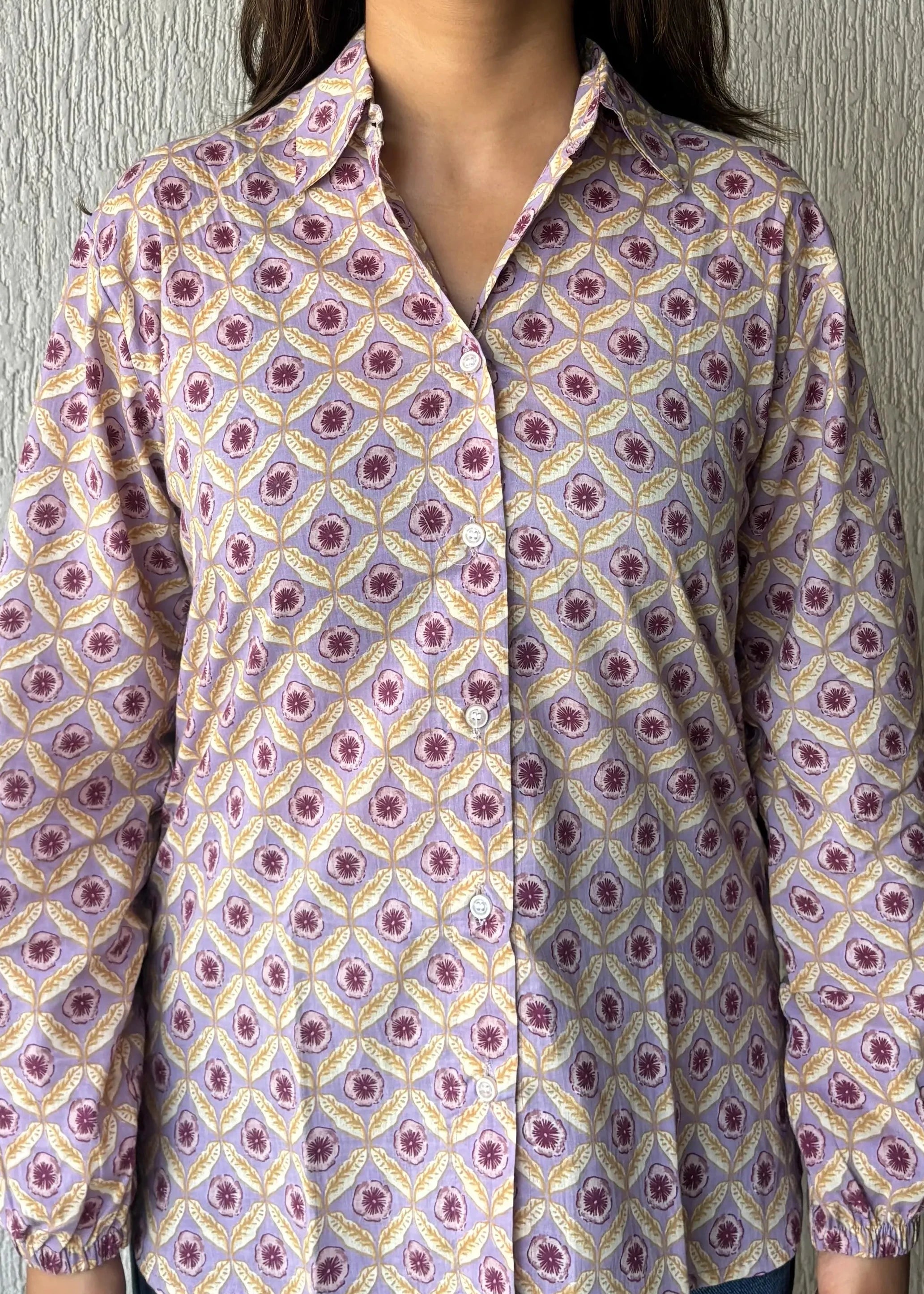 Lavender geometric shirt