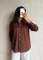 Chocolate oversized cotton shirt