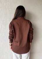 Chocolate oversized cotton shirt